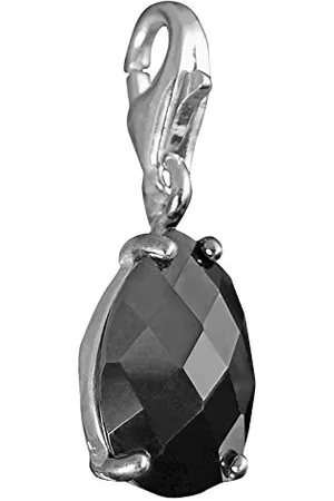 Thomas Sabo Damen-Charm Club-Anhänger Tropfen mit schwarzem Zirkonia 925er Sterlingsilber 0403-051-11