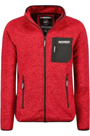 Geographical Norway Tytuł Lady polar ciepły damski zamek błyskawiczny - kurtka jesienno-zimowa ciepła damska - długi rękaw sweter futrzany miękki komfort na zewnątrz (czerwony L), , L