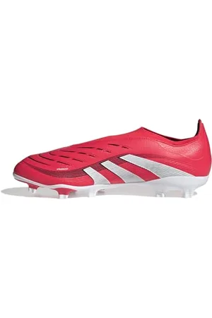 adidas Uniseks PREDATOR LEAGUE Laceless Firm Ground/Multi Ground Football boot, Lucid Red/Cloud White/Core Black, 39 1/3 EU