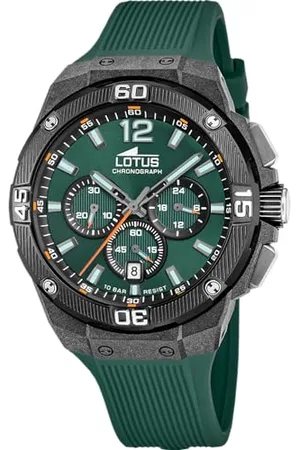 Lotus Zegarek męski 18975/2 Chrono Etui z włókna węglowego Czarny gumowy pasek , , pasek