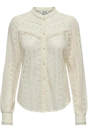 ONLY Damska koszulka Onlreba Lace L/S WVN Noos bluzka z długim rękawem, , XS
