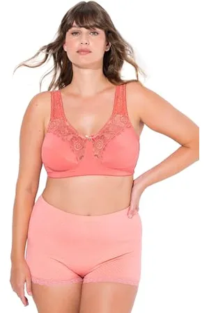 Ulla Popken Damski duży rozmiar, duże rozmiary, plus size, biustonosz odciążający, koronka, bez fiszbin, miseczka C-E, , 85C
