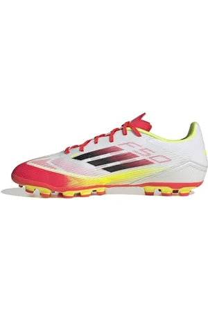 adidas Uniseks F50 LEAGUE Football boots Artificial Ground, Cloud White/Core Black/Solar Yellow, 38 EU