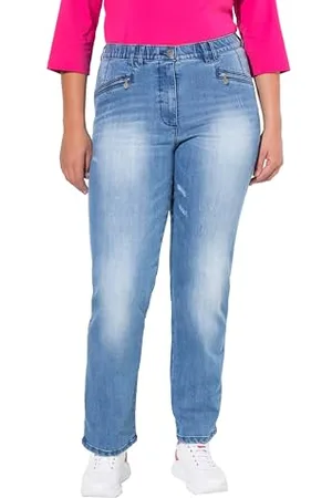 Ulla Popken Damskie duże rozmiary plus size dżinsy Mony, styl vintage, stożkowe nogawki, stretch, , 40W / 30L