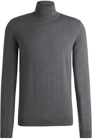 HUGO BOSS Męski sweter z golfem San Thomas-M Regular -Fit z żywej wełny, , XXL