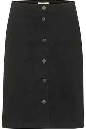 Cream Damskie Ołówek Narciarski Zbove Knee Długość Przycisk Łączący się Mid-Rise Waist Kobiety, , 32
