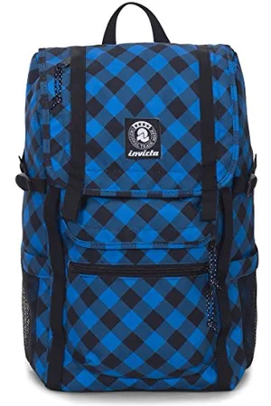 Invicta S.P.A. Zaino - Triko - Blu e Nero - Tasca Porta Pc Padded - 27 L - Plaid Check