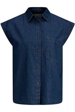JACK & JONES JACK&JONES JJXLAYLA SL Chambray Shirt SN Blouse, Medium Blue Denim, S