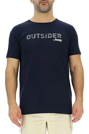 Jeep O102737-Q020 J Koszulka Outsider Drukowanie Mapa Duży J23S Mężczyźni Night Niebieski/Almond XL, , XL