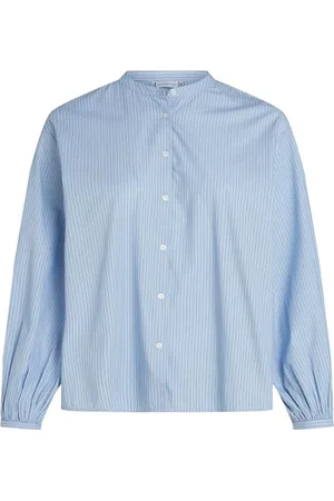 Tommy Hilfiger Damska bluzka CRV CTN z dekoltem w serek LS WW0WW44272 L/S Bluzki, bluszcz STP/Vessel Blue, 48, , 48