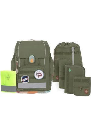 LÄSSIG LÄSSIG 7-częściowy zestaw z tornistrem dla dzieci/School Set Boxy Unique olive, , Einheitsgröße, Casual