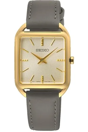 Seiko Damski analogowy zegarek kwarcowy ze skórzanym paskiem SWR090P1, , Classic