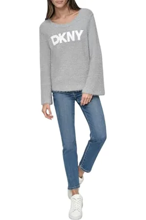 DKNY Damski sweter z dekoltem Scoop Neck Metallic, , XS