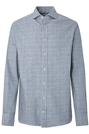 Hackett Męska koszulka z flaneli Glen Check Grey/CHRCL, XS