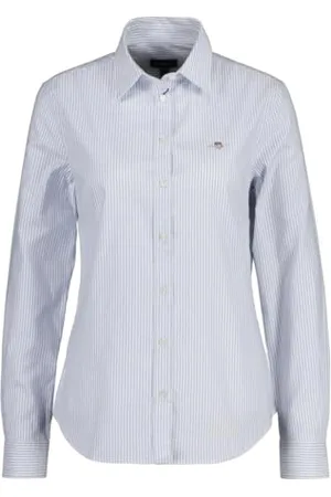 GANT Damska koszulka Slim Stretch Oxford Stripe Klasyczna koszula, jasnoniebieska, standardowa, , 42