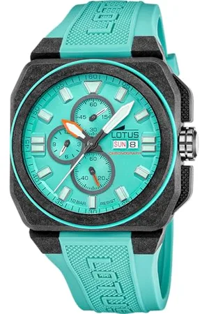 Lotus Zegarek męski 18976/5 Chrono obudowa z włókna węglowego czarny niebieski gumowy pasek, , pasek