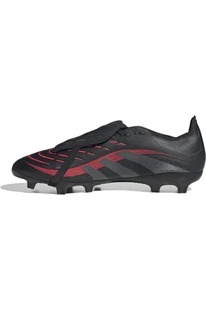 adidas Uniseks PREDATOR LEAGUE FOLD-OVER TONGUE Firm Ground/Multi Ground Football boots, Core Black/Grey Four/Lucid Red, 44 2/3 EU
