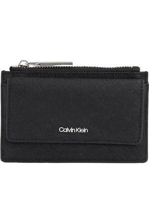 Calvin Klein Damski uchwyt na karty CK MUST ZIP FLAP, czarny mono, rozmiar 0ne, , 0ne Size