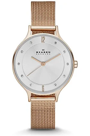 Skagen Anita Lille Zegarek dla kobiet, mechanizm kwarcowy z paskiem ze stali szlachetnej lub skóry