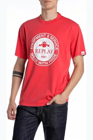 Replay Męski t-shirt o regularnym kroju z bawełny, , 3XL