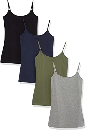 Amazon Damska koszulka slim fit, 4 sztuki, , rozmiar M
