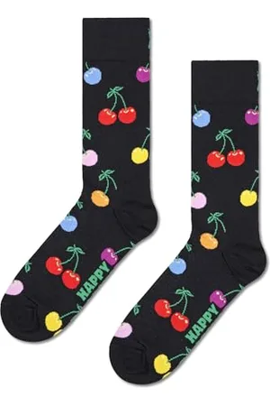 Happy Socks Zabawne skarpetki wiśniowe - skarpetki z bawełny organicznej dla kobiet i mężczyzn