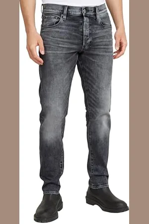 G-Star Raw Mężczyźni 3301 Regular Tapered Jeans Spodnie, Szary, 34W/36L