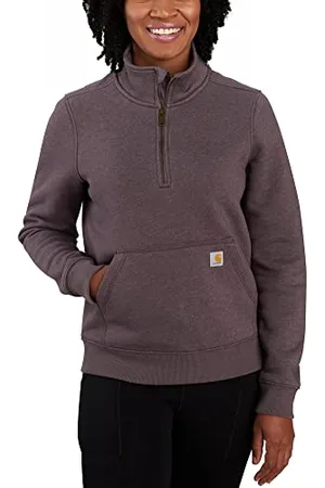Carhartt Damska bluza o średnim kroju z zamkiem do połowy, BlackBerry Heather, S, , S