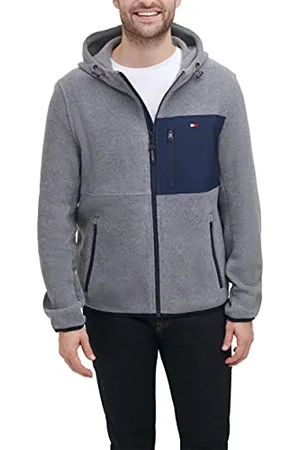 Tommy Hilfiger Męska kurtka polarowa z kapturem z kapturem, , XL