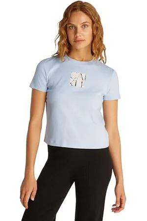 Calvin Klein CK JEANS Damska koszulka fotograficzna z przodu J20J225260, niebieska (Niagara Mist), L, , L