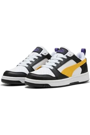 PUMA Rebound V6 Lo Jr, Kapcie, Czarny Żółty Sizzle White, 38 EU, Kolor: wielokolorowy, 6 UK