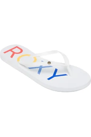 Roxy Damskie sandały Sandy III, białe/tęczowe monogramy, 39 EU, , 39 EU