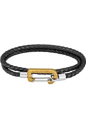 Lacoste Męska bransoletka skórzana MATT Collection czarna - 2040316, Jeden rozmiar, Skóra, Bez kamieni szlachetnych