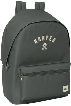Safta HARPER & NEYER GREY - Plecak na laptopa o przekątnej 15,6" i USB, idealny dla młodzieży w różnym wieku, tkanina z recyklingu, wygodny i wszechstronny, jakość i wytrzymałość, 31 x 18 x 44 cm