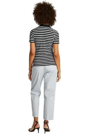 Tommy Hilfiger Damska koszulka polo 1985 SLIM PIQUE SS WW0WW43225, niebieska, L, Niebieski (Dark Night Navy/Ecru Stp), L