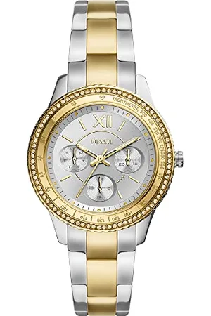 Fossil Stella Zegarek damski, chronograf z paskiem ze stali szlachetnej lub skóry