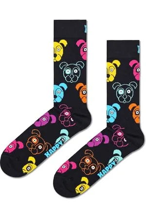 Happy Socks Zabawne skarpetki z nadrukiem psa - skarpetki z bawełny organicznej dla mężczyzn i kobiet