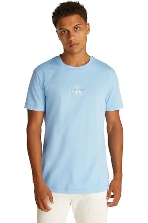 Calvin Klein CK JEANS Męska koszulka MONOLOGO J30J325649, niebieska (Blue Bell), L, , L
