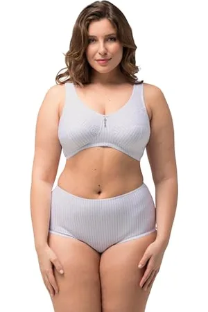 Ulla Popken Damska koszulka w dużych rozmiarach do 64 | bluza z okrągłym dekoltem, długim rękawem i slim fit | 100% bawełna i uniwersalna | 646801, , 125C
