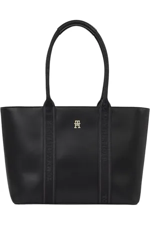 Tommy Hilfiger Damska koszulka z logo TH AW0AW17198, czarna (czarna), OS, , One Size