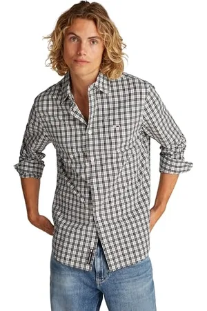 Tommy Hilfiger Męska koszula popelinowa w kratkę Regular Fit, , S