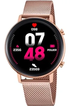 Lotus Damski zegarek 50042/1 Smartwatch - obudowa ze stopu cynku różowego - pasek ze stali nierdzewnej 316l różowy, bransoletka