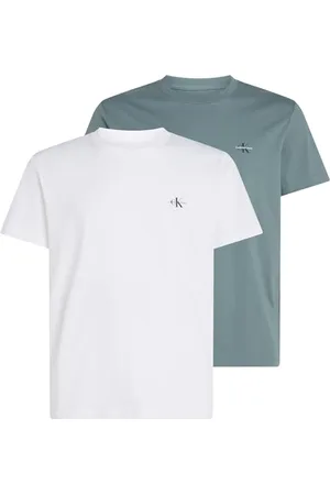 Calvin Klein CK JEANS Męska 2-pak MONOLOGO T-SHIRT J30J320199, biały (jasny biały/Trooper), XL, , XL