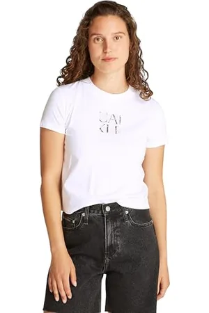 Calvin Klein CK JEANS Damska koszulka dziecięca z przodu zdjęcie graficzne J20J225260, biała (brylantowa biel), M, , M