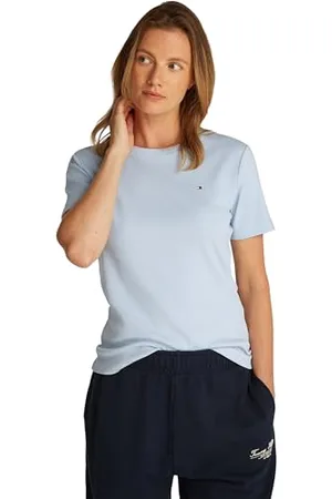 Tommy Hilfiger Damski SLIM CODY C-NK SS WW0WW40587, niebieski, XXS, , XXS