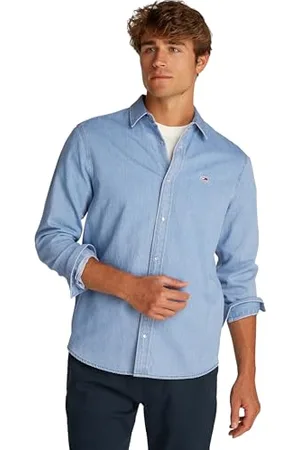 Tommy Hilfiger Męska koszula dżinsowa o regularnym kroju LS L/S, denim, L, , L