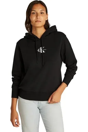Calvin Klein CK JEANS Damska bluza z kapturem MONOLOGO J20J225358, czarna (Ck Black), XL, , XL