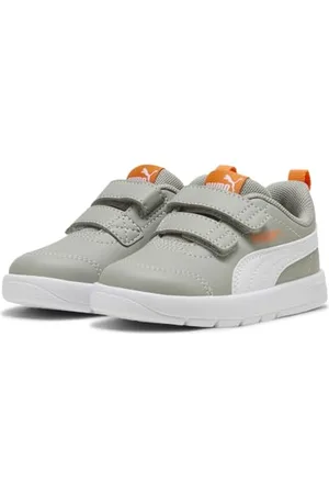 PUMA Unisex Baby COURTFLEX V3 V INF Sneaker, Smokey Gray White-Orange GLO, 5 UK Child, Smokey Gray Biały Pomarańczowy Glo, 22 EU
