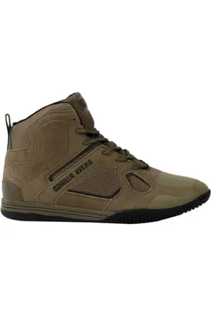 Gorilla Wear Buty kulturystyki Troy High Tops – czarne/czerwone – do uprawiania sportu, na co dzień, do treningu, sznurowadła z logo, wygodne, bardzo mocne trzymanie dla mężczyzn, , 44 EU