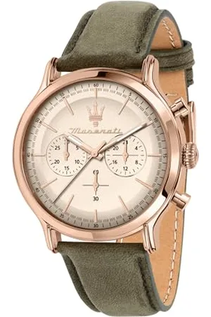 Maserati Zegarek męski, chronograf, analogowy, skórzany pasek, wodoodporny, kolekcja vintage, prezent dla mężczyzn - R8871633007, , 42.00, pasek